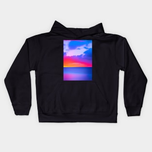 STYLISH PURPLE TINGED OCEAN SUNSET Kids Hoodie